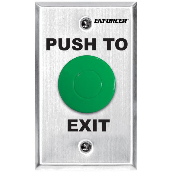 Seco-Larm Weather-Resistant Mushroom-Cap RTE Plate, “Push To Exit,” SPDT