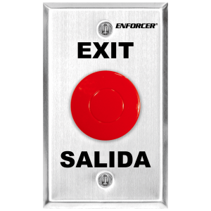 Seco-Larm Weather-Resistant Mushroom-Cap RTE Plate, “Exit” & “Salida,” SPDT