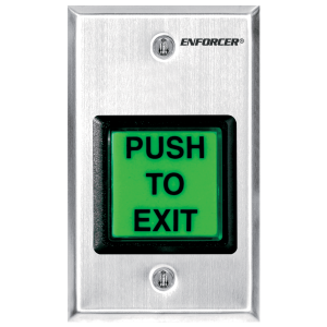 Seco-Larm Square Illuminated Pushbutton Request-to-Exit Plate with Timer