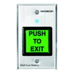 Seco-Larm RF Wireless Request-to-Exit Plate, Single-Gang, Green 2″ Square Button