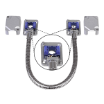 Seco-Larm Armored Electric Door Cord – Removable Covers, Silver, 15” (39cm)