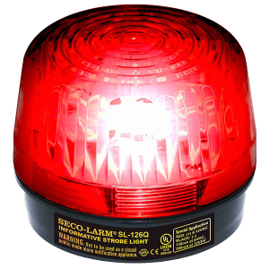 Seco-Larm Xenon Tube Strobe Light – Red, 6~12VDC, UL Listed